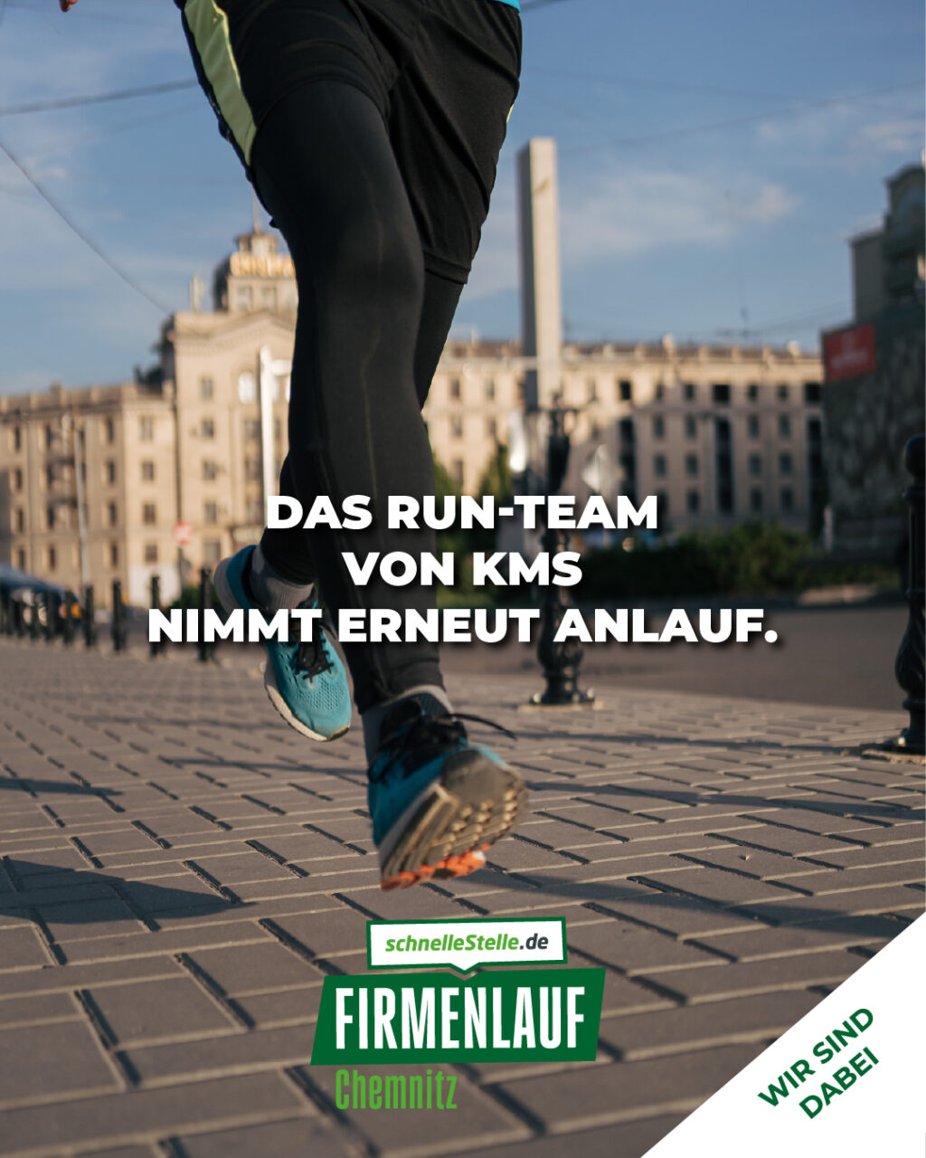 Ankündigung für den Firmenlauf Chemnitz 2026: Das Run-Team von KMS nimmt erneut anlauf.