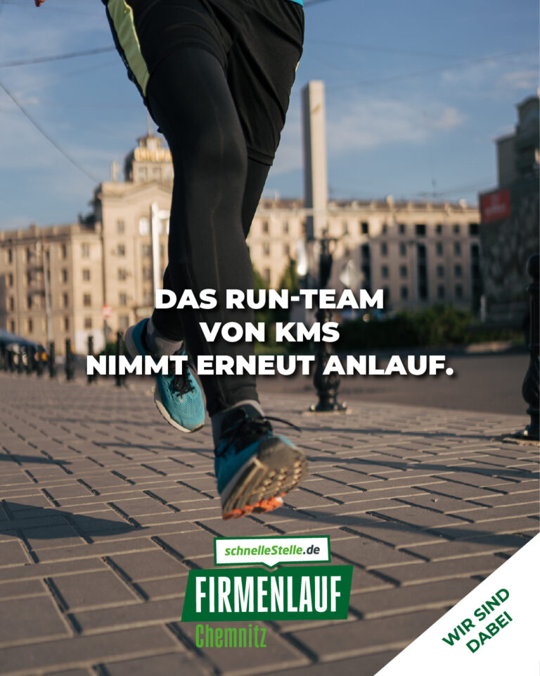 Ankündigung für den Firmenlauf Chemnitz 2026: Das Run-Team von KMS nimmt erneut anlauf.